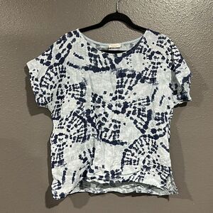 Bellambia Tie Dye Print Linen Top S